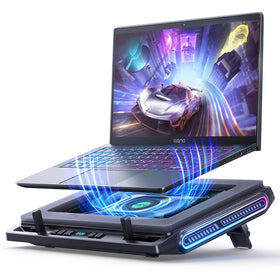 Llano V10 cooling pad front view with turbo fan for fast laptop cooling