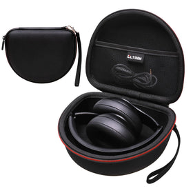 L LTGEM headphone case zipper close-up showing secure closure.