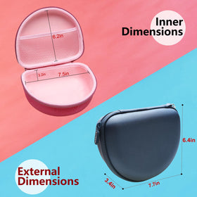 L LTGEM headphone case interior mesh pocket for cables and adapters.