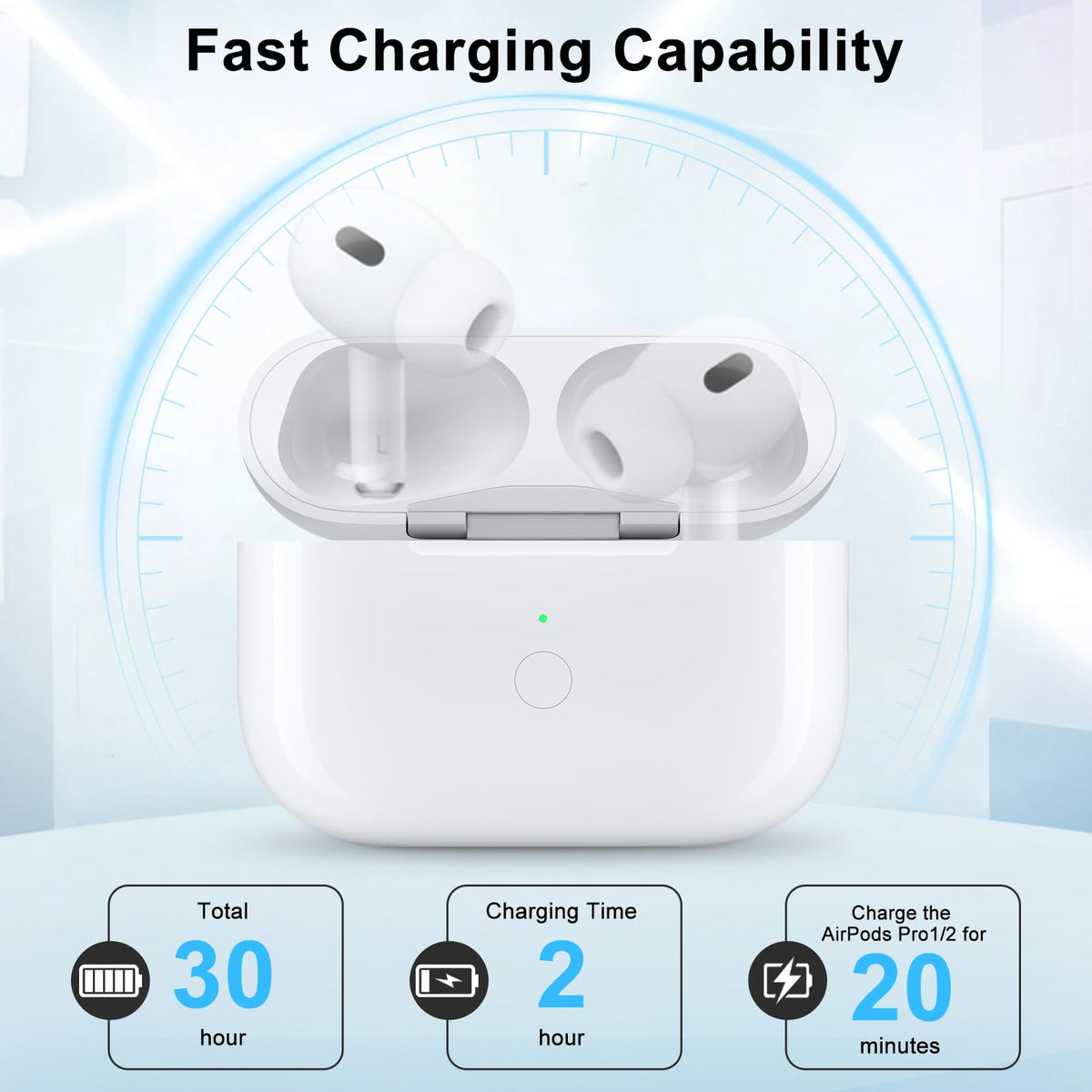 LMQ AirPods Pro 2 Gen case compact design fits pockets and bags.