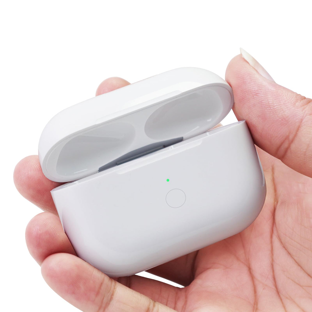 LMQ AirPods Pro 2 Gen case front view showing sleek, portable charging solution.