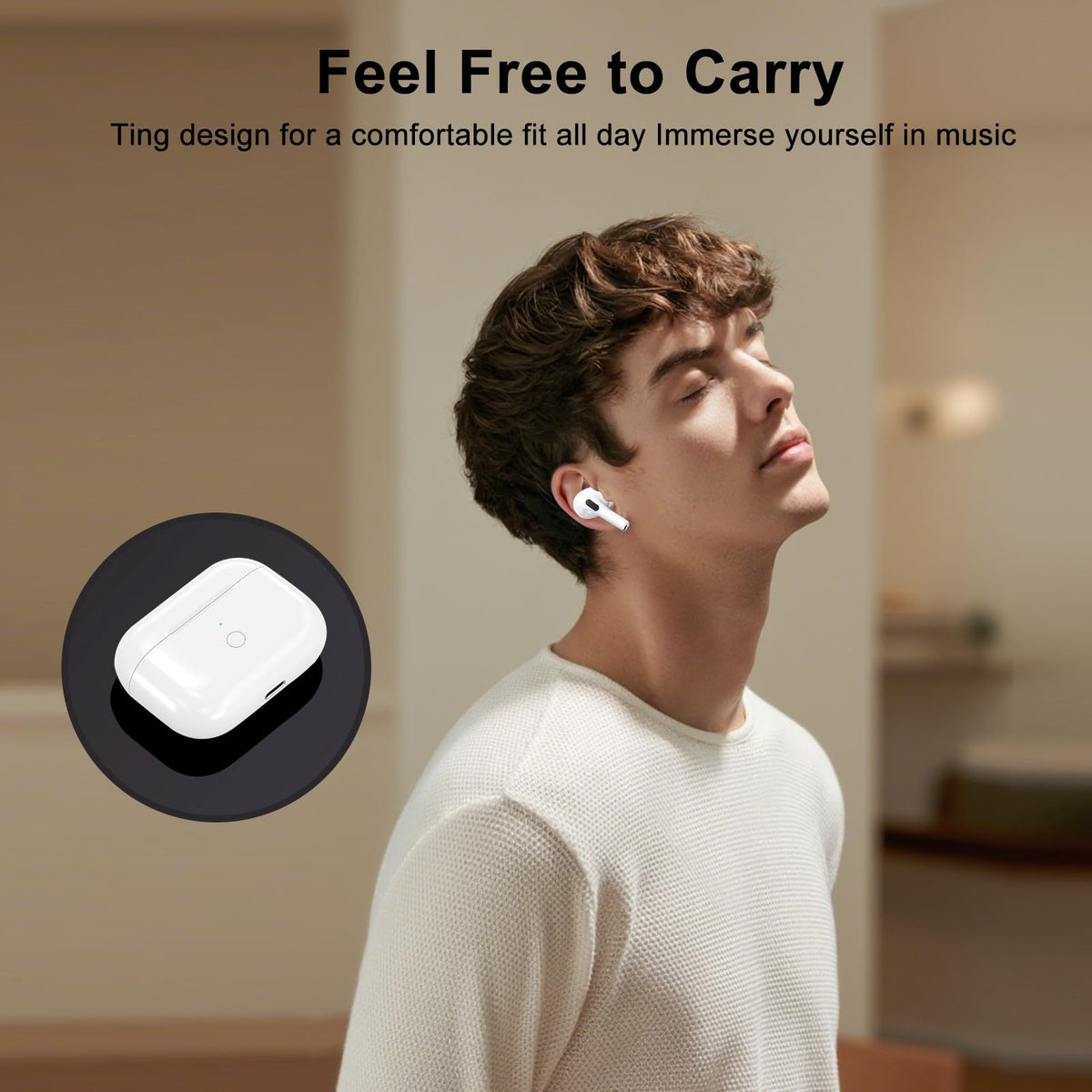 LMQ AirPods Pro 2 Gen case sync button eases pairing.