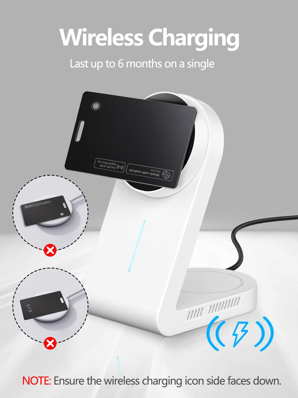 Lmrbelec on a wireless charging pad illustrating easy rechargeable convenience