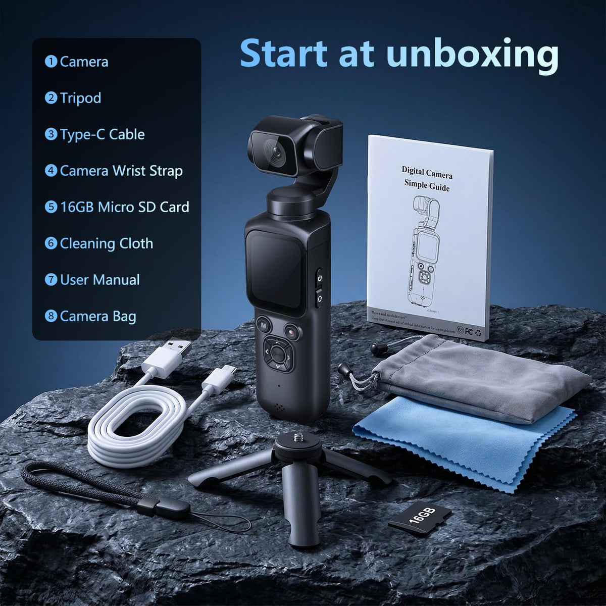 Lmzour 16GB TF card included helps you start recording right away.