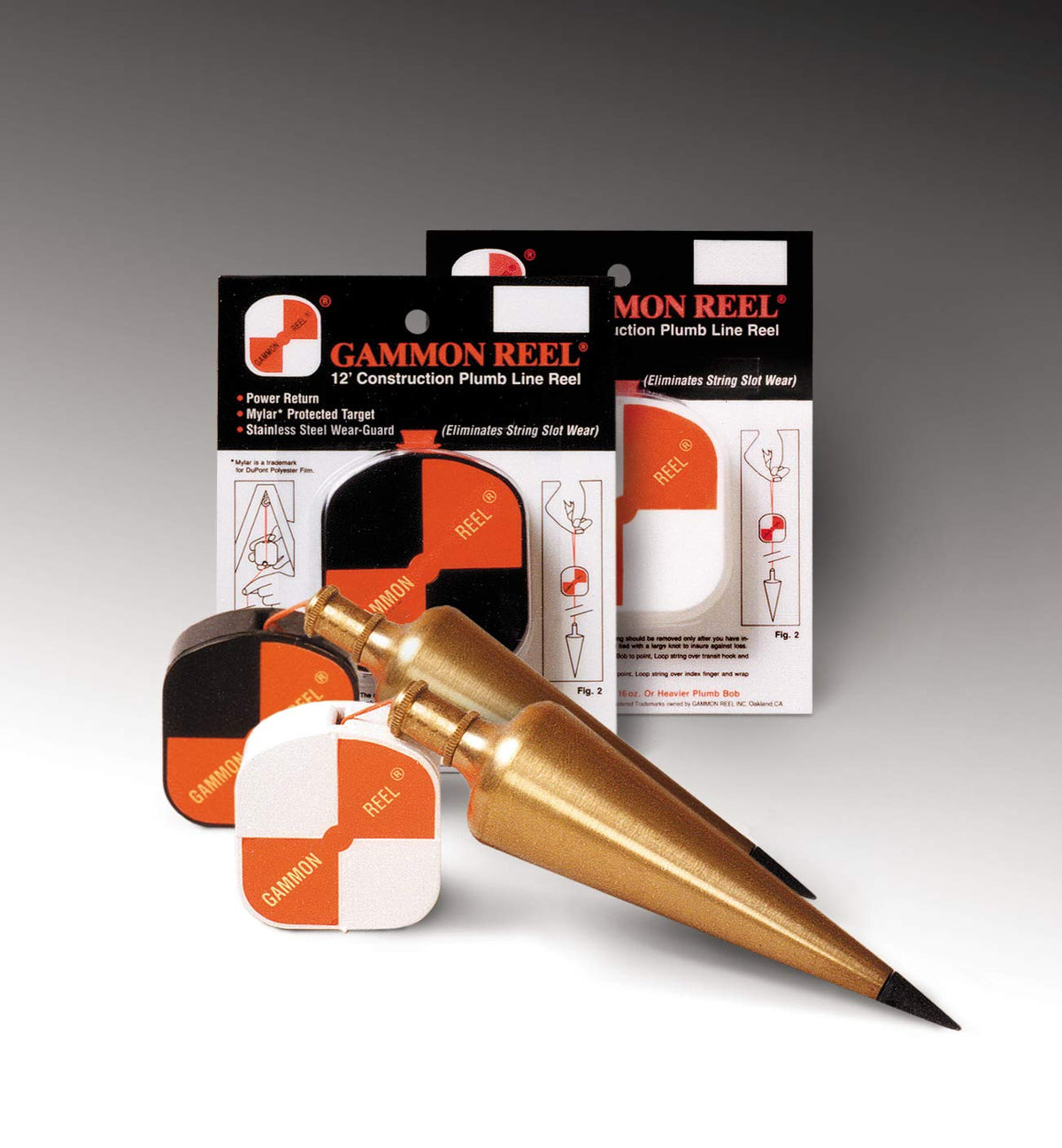 LO Ink Specialties Gammon Reel 012B hi-vis target aids precise alignment on construction sites
