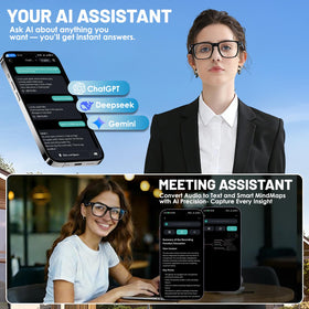 Loangyunfone AI Smart Glasses meeting assistant capturing notes and summaries
