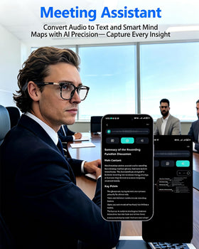 Record and transcribe meetings with instant summaries and mind maps.
