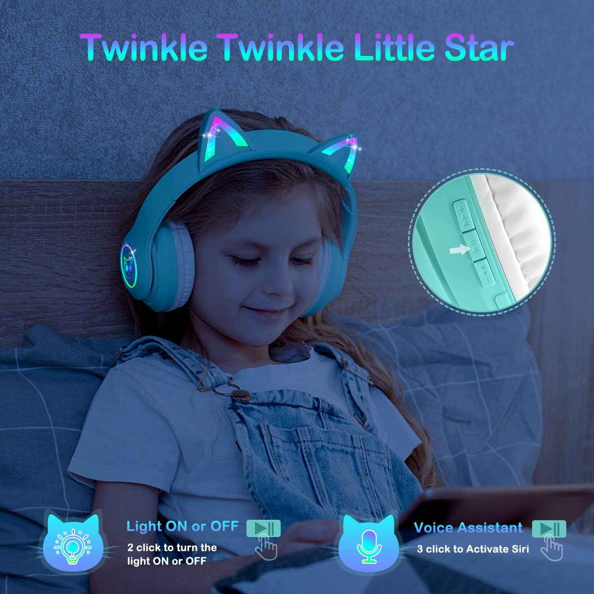 LOBKIN adjustable headband ensures a comfortable kid-friendly fit.
