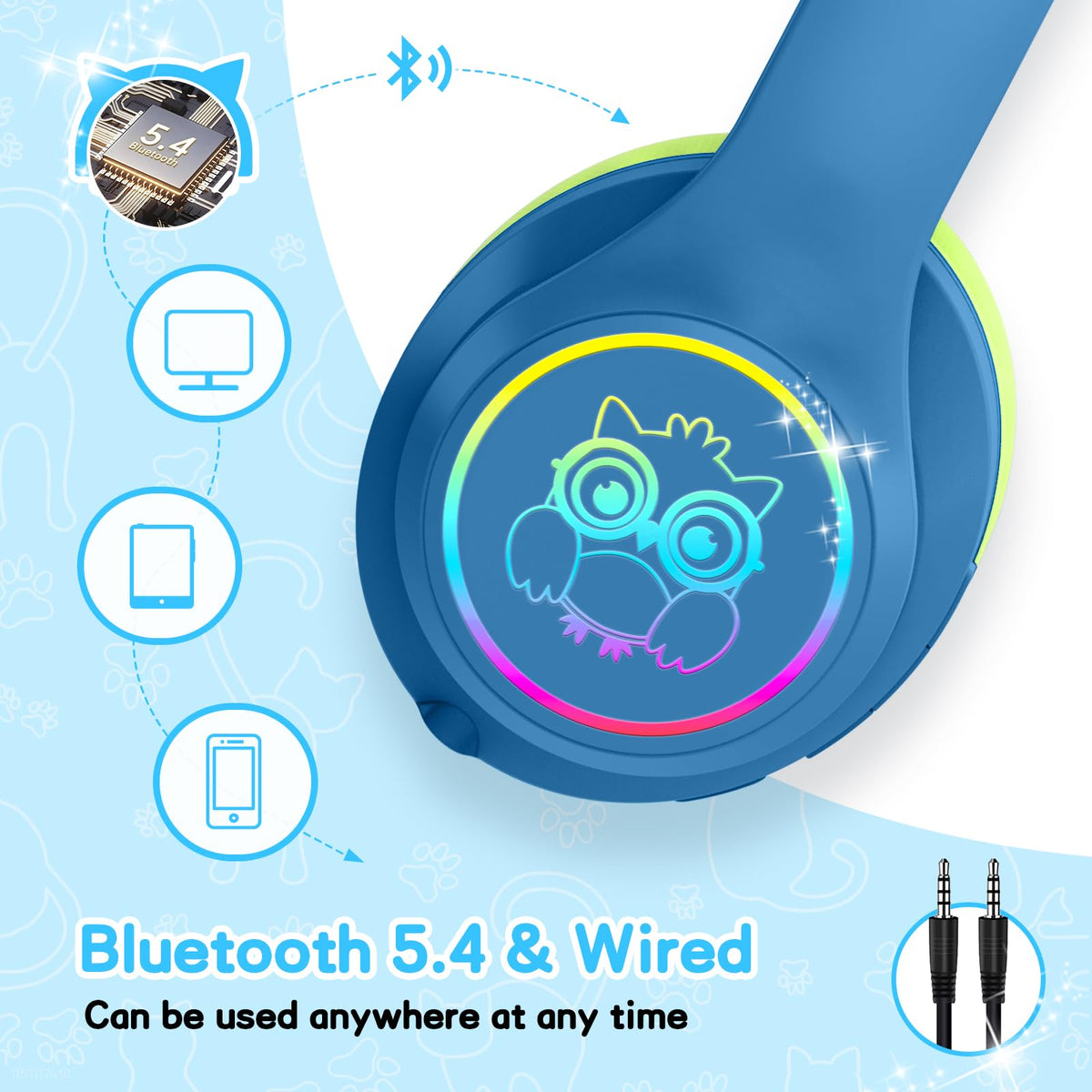 LOBKIN Bluetooth 5.4 headphones provide stable wireless connections with low latency for videos.