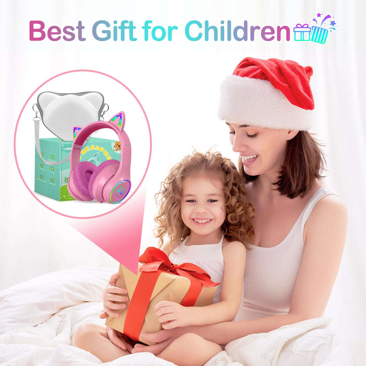 LOBKIN RGB cat ears light up for an engaging learning atmosphere.