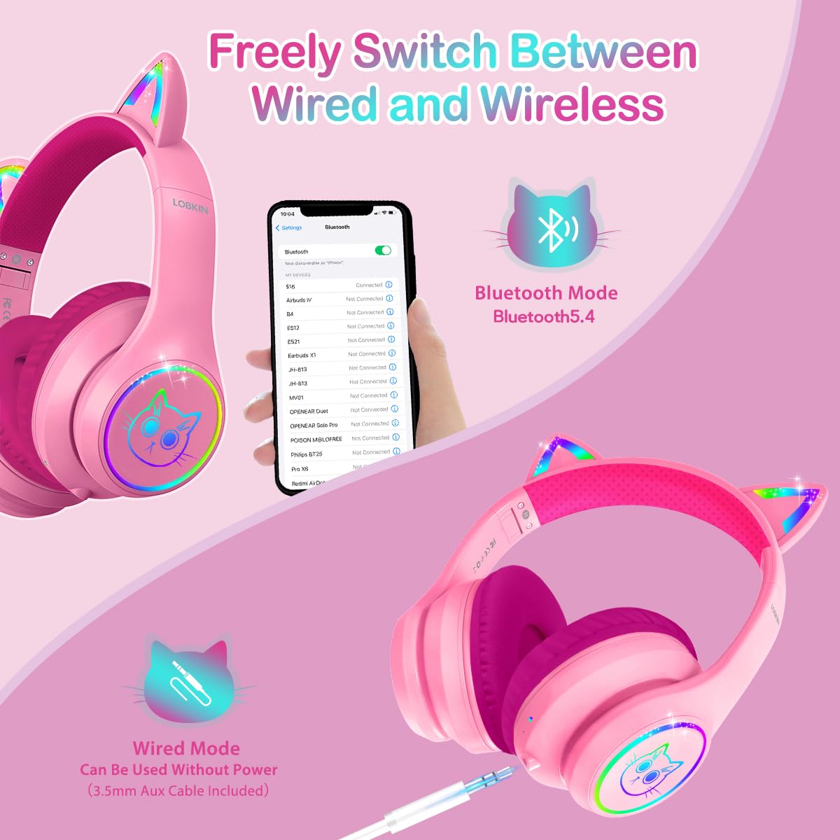 LOBKIN foldable case keeps headphones protected during travel.