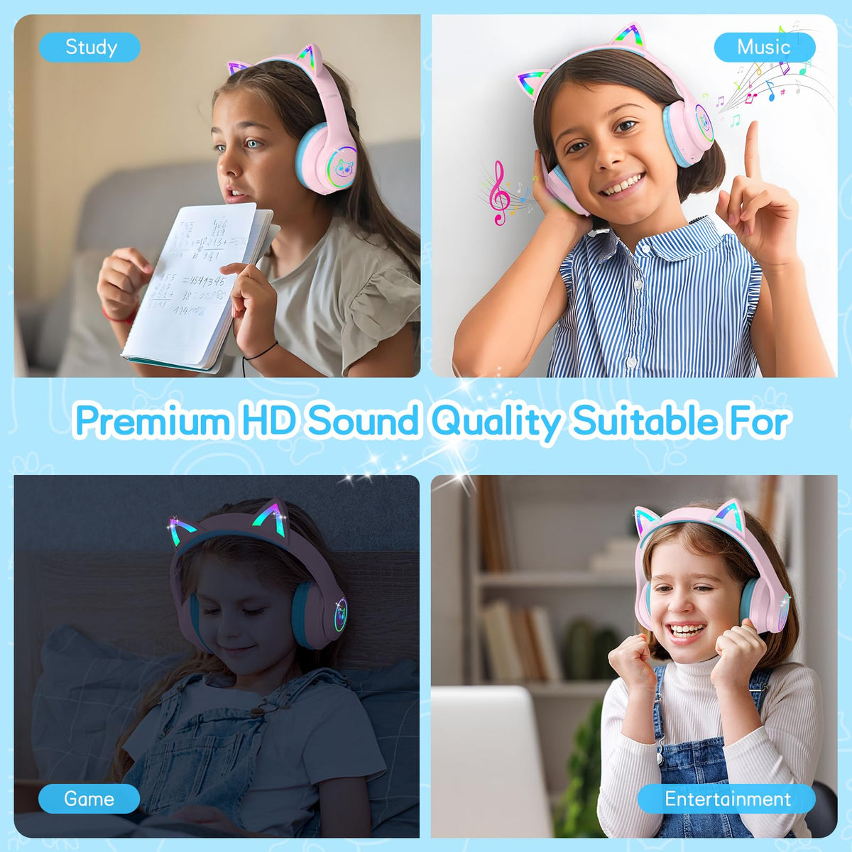 LOBKIN Headphones made from durable ABS for kids' rough handling.