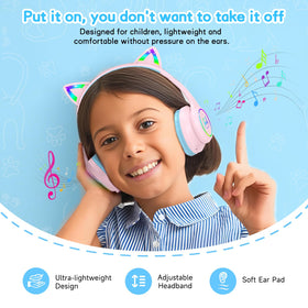 LOBKIN Headphones with adjustable headband for growing kids' comfort.