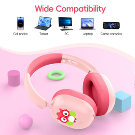 LOBKIN Kids Headphones adjustable headband fits ages 3 to 15