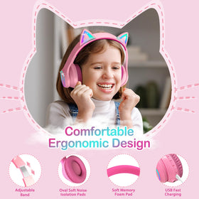 LOBKIN Bluetooth 5.4 headphones offer stable wireless connection for kids.