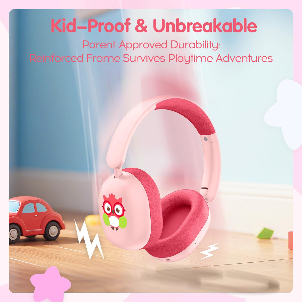 LOBKIN Kids Headphones memory foam earcups for day-long comfort