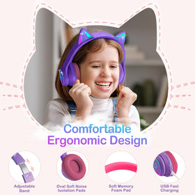 LOBKIN LED cat ears and RGB cups for vibrant night listening