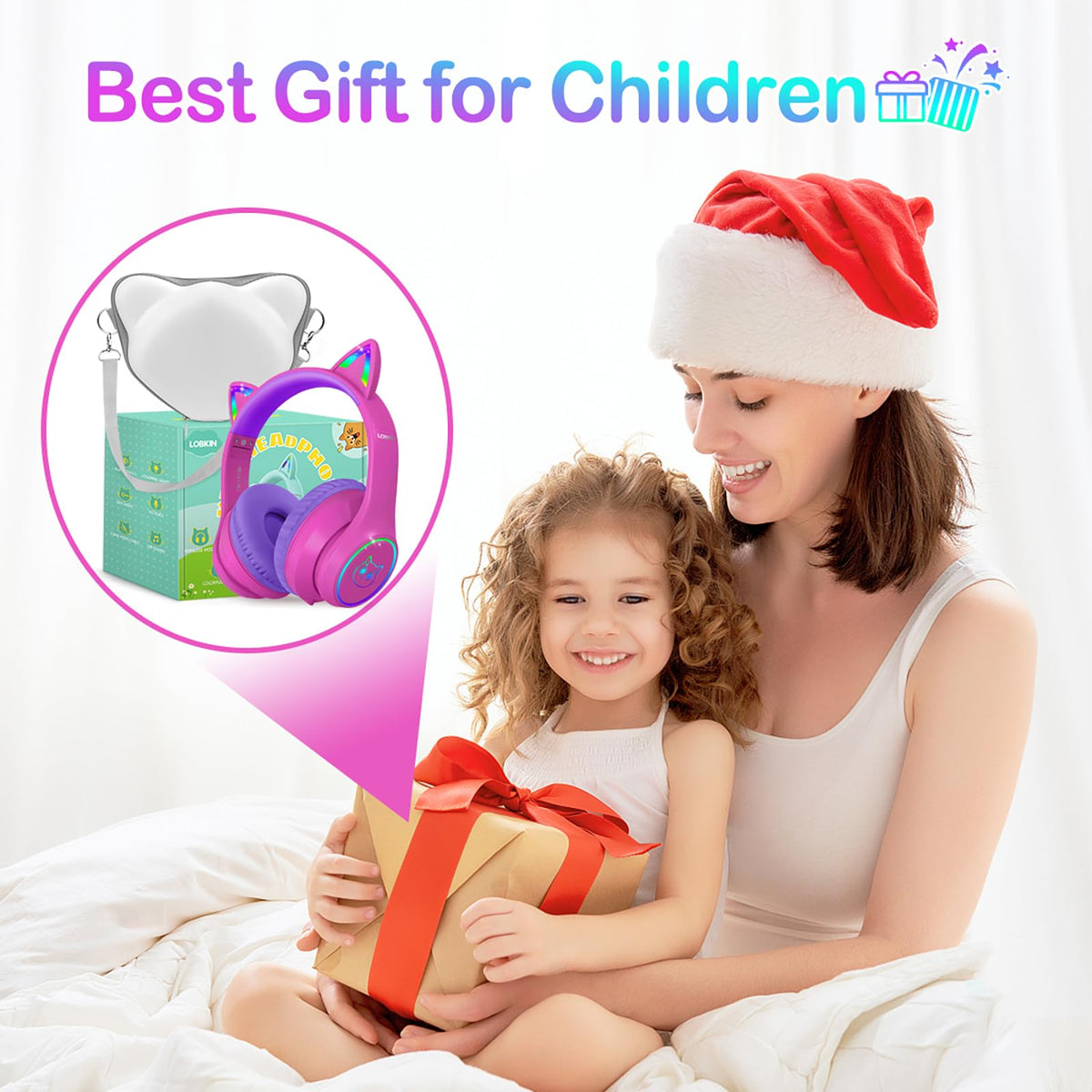 RGB lighting glows around ears and cups for a fun nighttime vibe.