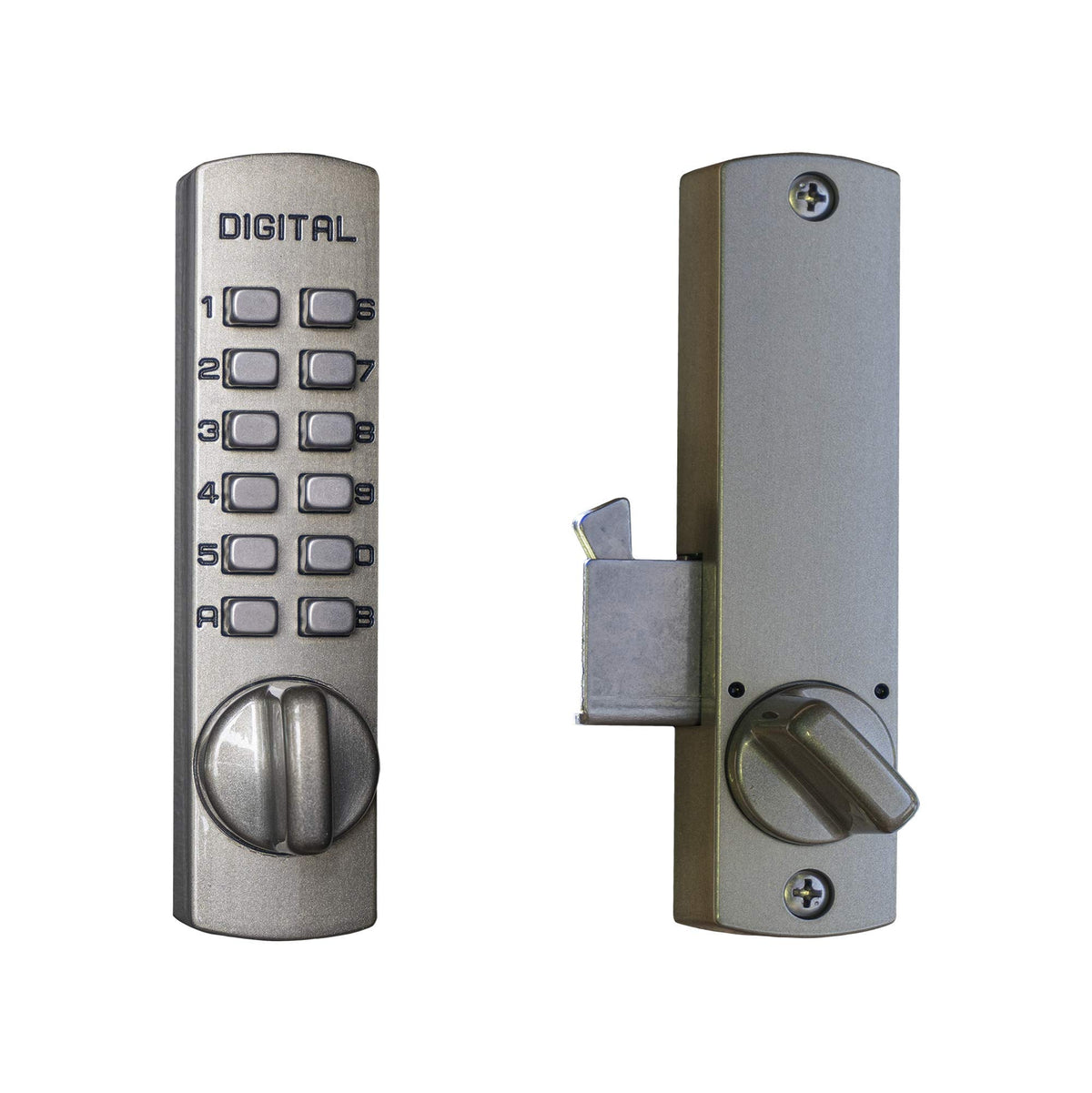 Lockey USA C150 keyless sliding door lock in satin nickel for easy access