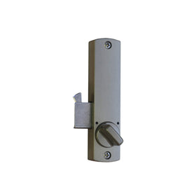 Lockey C150 satin nickel finish close-up showing durable security for sliding doors