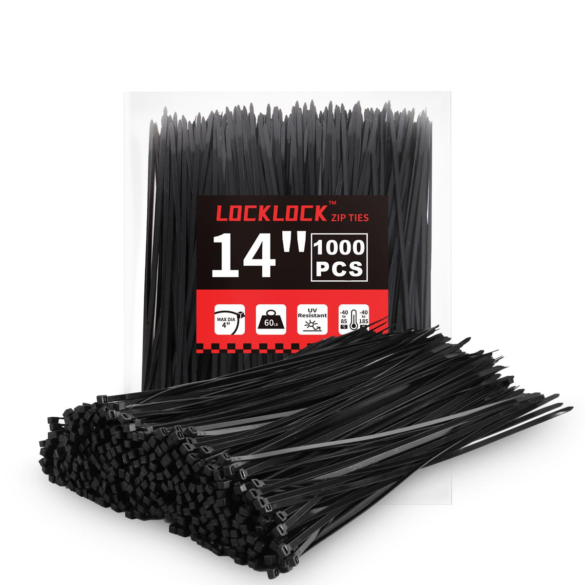 LOCKLOCK front packaging showing 1000-pack and 14-inch size for bulk supply