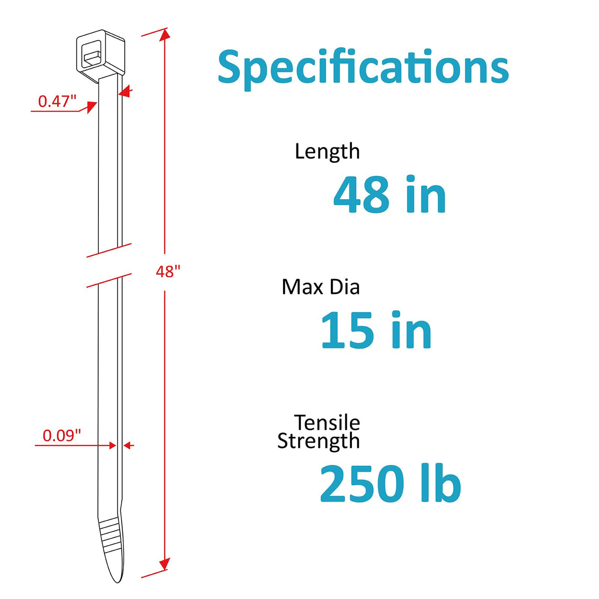 LOCKLOCK heavy-duty zip-tie closeup emphasizing durable construction.