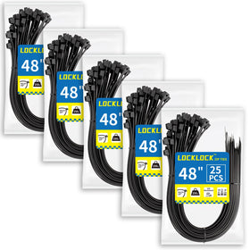 LOCKLOCK large zip ties 48-inch, 125-pack, ideal for bundling long cables and hoses.