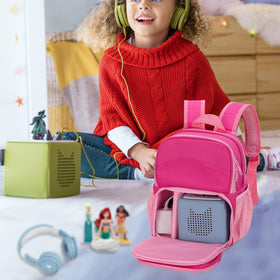 LoDrid Tonie Box Backpack side elastic pocket for small items.
