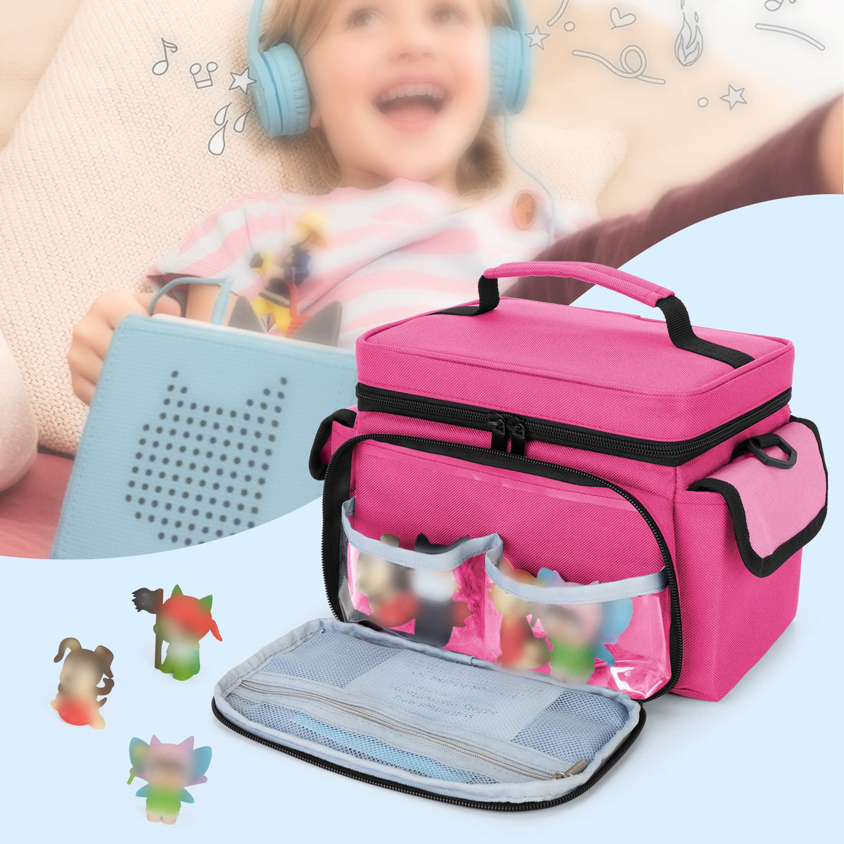 LoDrid rose red bag with top handle for convenient transport