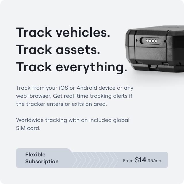 Logistimatics Mobile-200 app screenshot on smartphone showing real-time tracking and alert benefit
