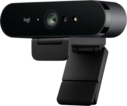 Logitech BRIO 4K Pro webcam with angle view for sharp autofocus in video calls