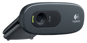Logitech C270 in use during a video call with clear built-in microphone.