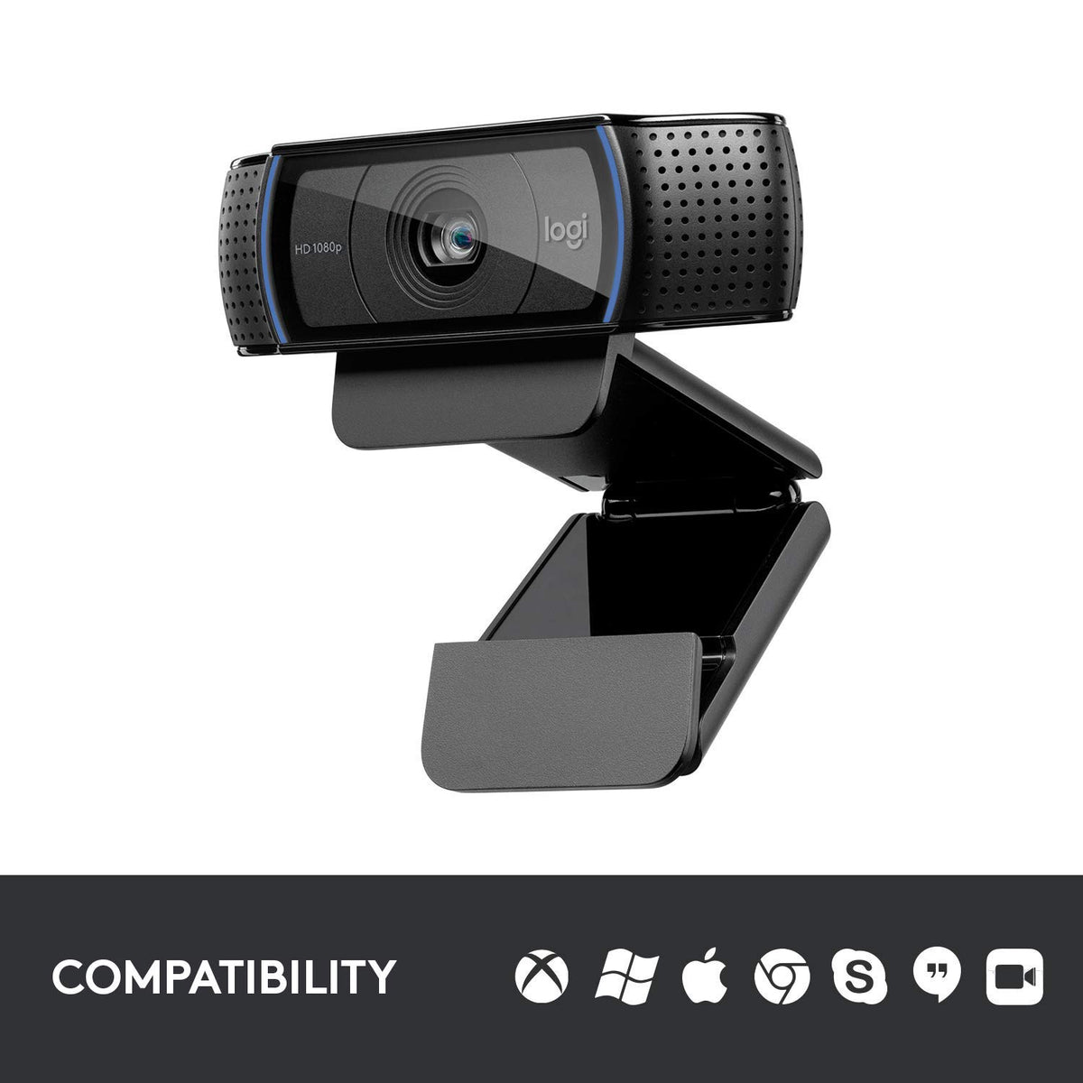 Logitech C920 mounted on laptop screen demonstrating easy setup benefit quick installation