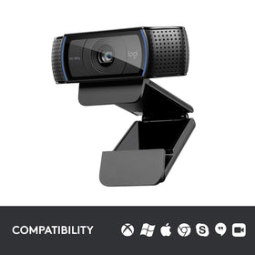 Logitech C920 mounted on laptop screen demonstrating easy setup benefit quick installation