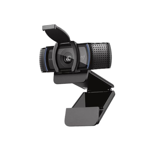 Logitech C920S side view showing dual microphones for natural stereo audio