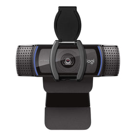 Logitech C920S front view showing camera and clip, professional video benefit
