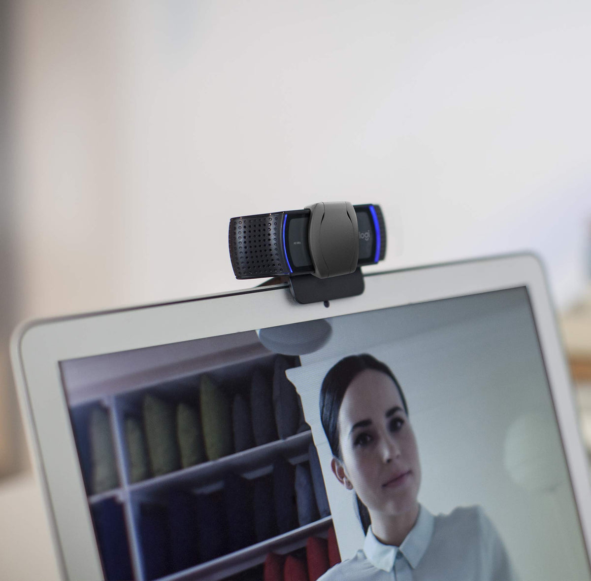 Logitech C920S in a home office setting improving virtual meeting presence