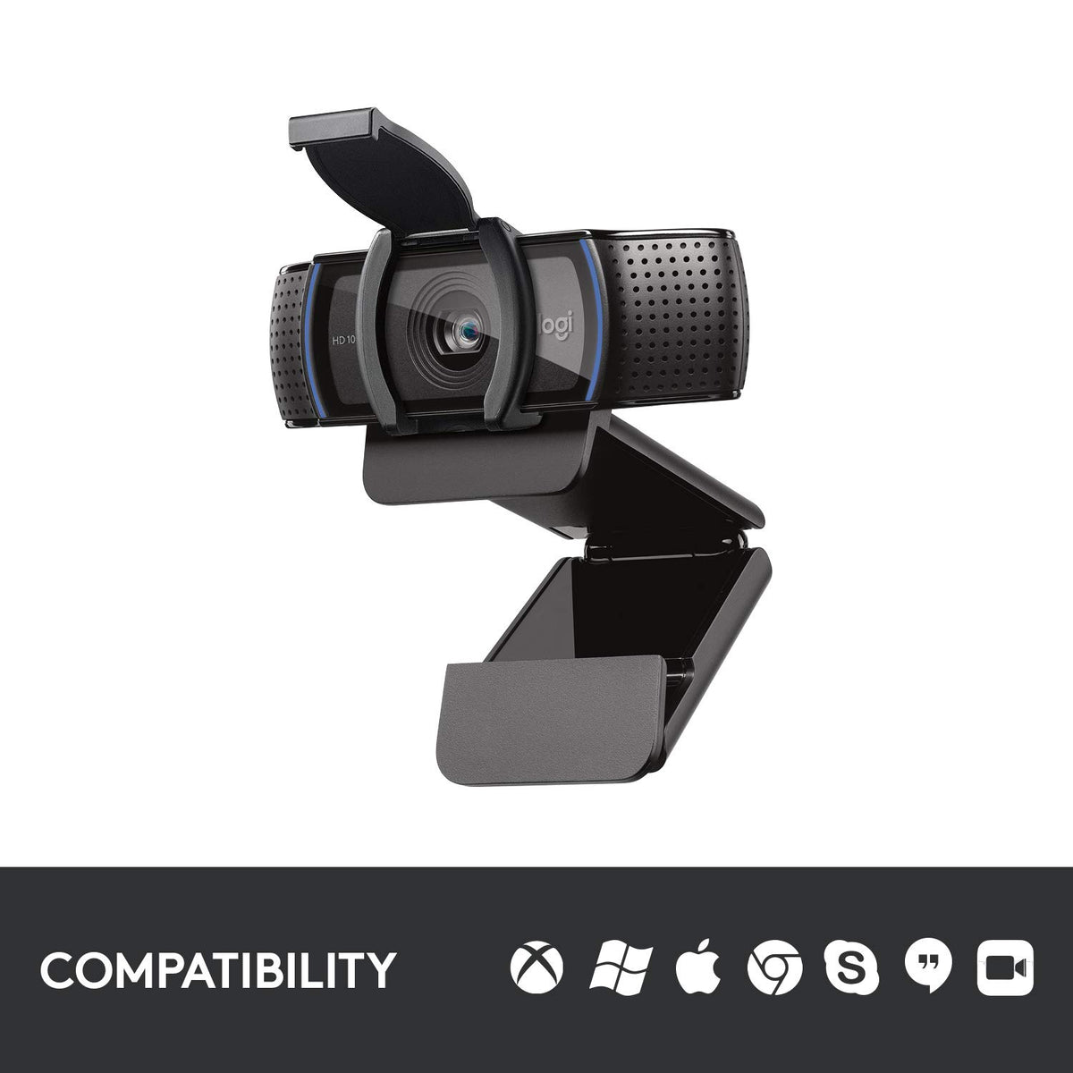 Logitech C920S privacy shutter closed providing physical lens protection and privacy