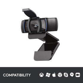 Logitech C920S privacy shutter closed providing physical lens protection and privacy