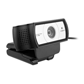 Logitech C930e front view showing camera and clear image benefit