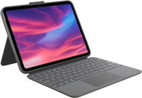 Oxford Grey Logitech Combo Touch case demonstrating durability.