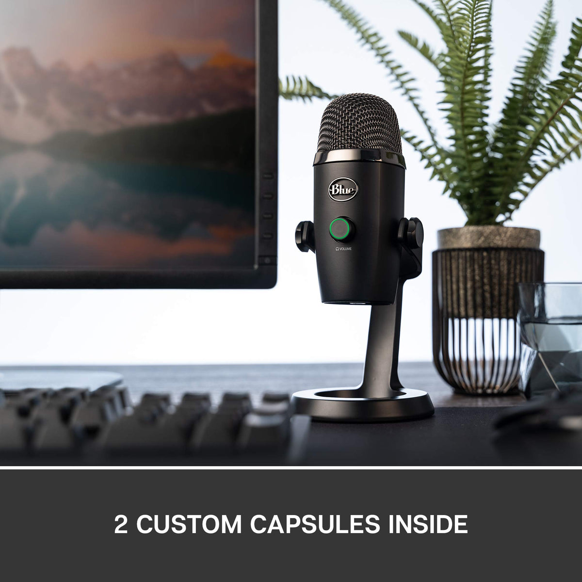 Back ports of Blue Yeti Nano with USB connectivity for plug and play