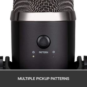 Blue Yeti Nano on desk in a compact streaming setup
