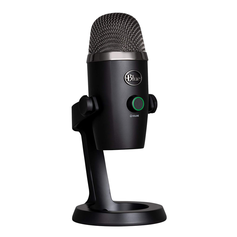 Logitech for Creators Blue Yeti Nano microphone front view for crisp broadcasts
