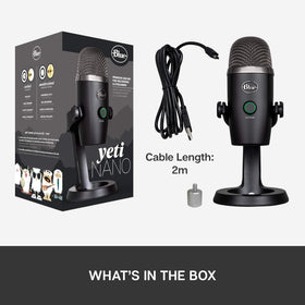 Blue Yeti Nano ideal for podcasting setup with minimal footprint