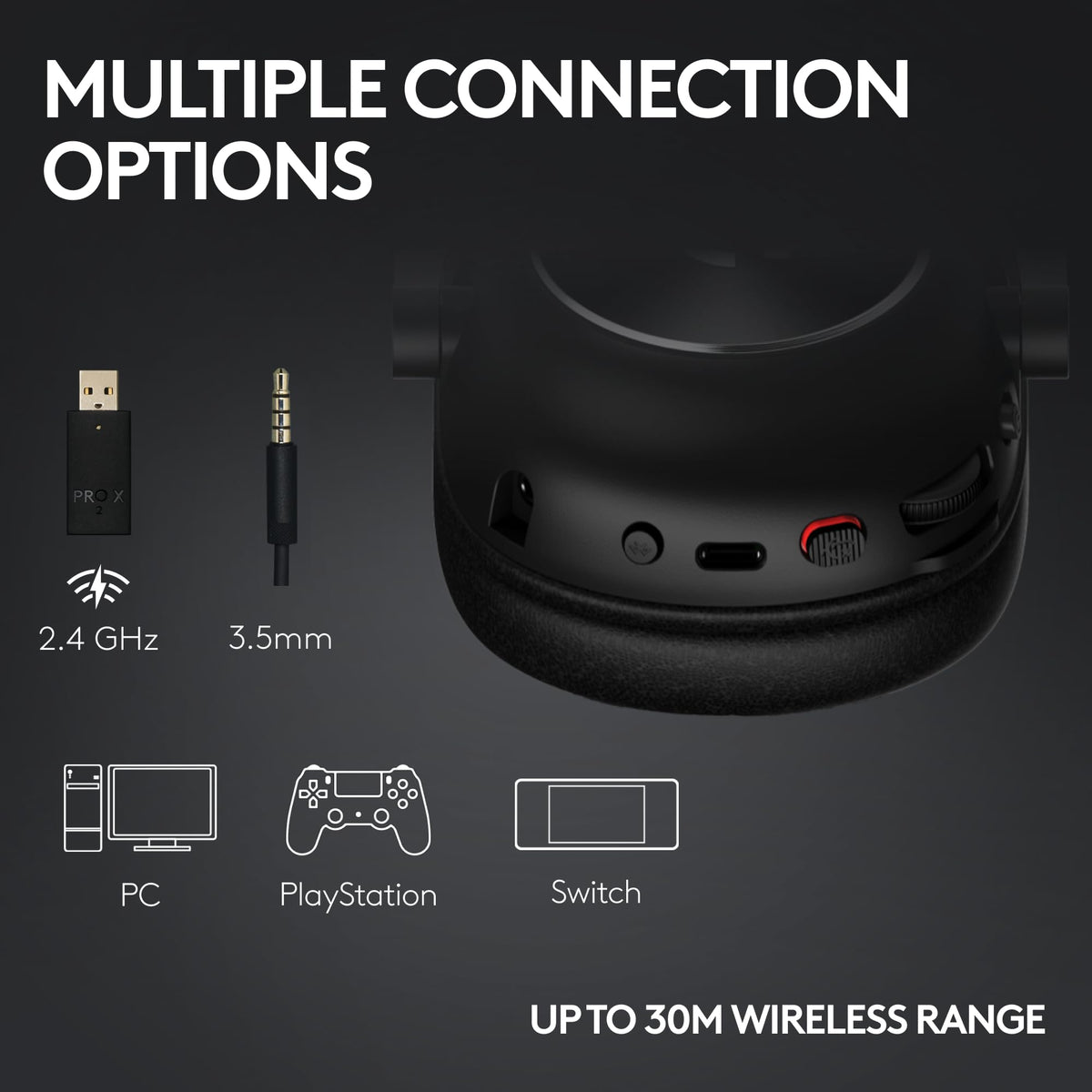 Rotating hinge on Logitech G PRO X 2 for flexible fit