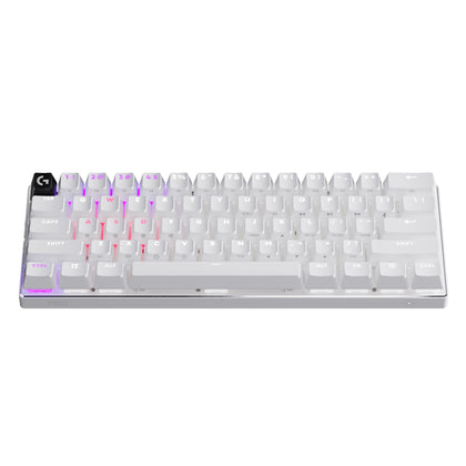 Logitech G PRO X 60 Lightspeed front view highlights compact design for smaller desks.