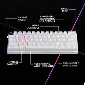 Logitech G PRO X 60 Lightspeed GX optical switches closeup for fast actuation.