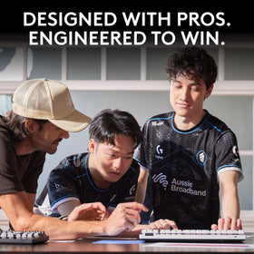 Logitech G Pro X TKL on a clean desk shows space-saving tenkeyless form.