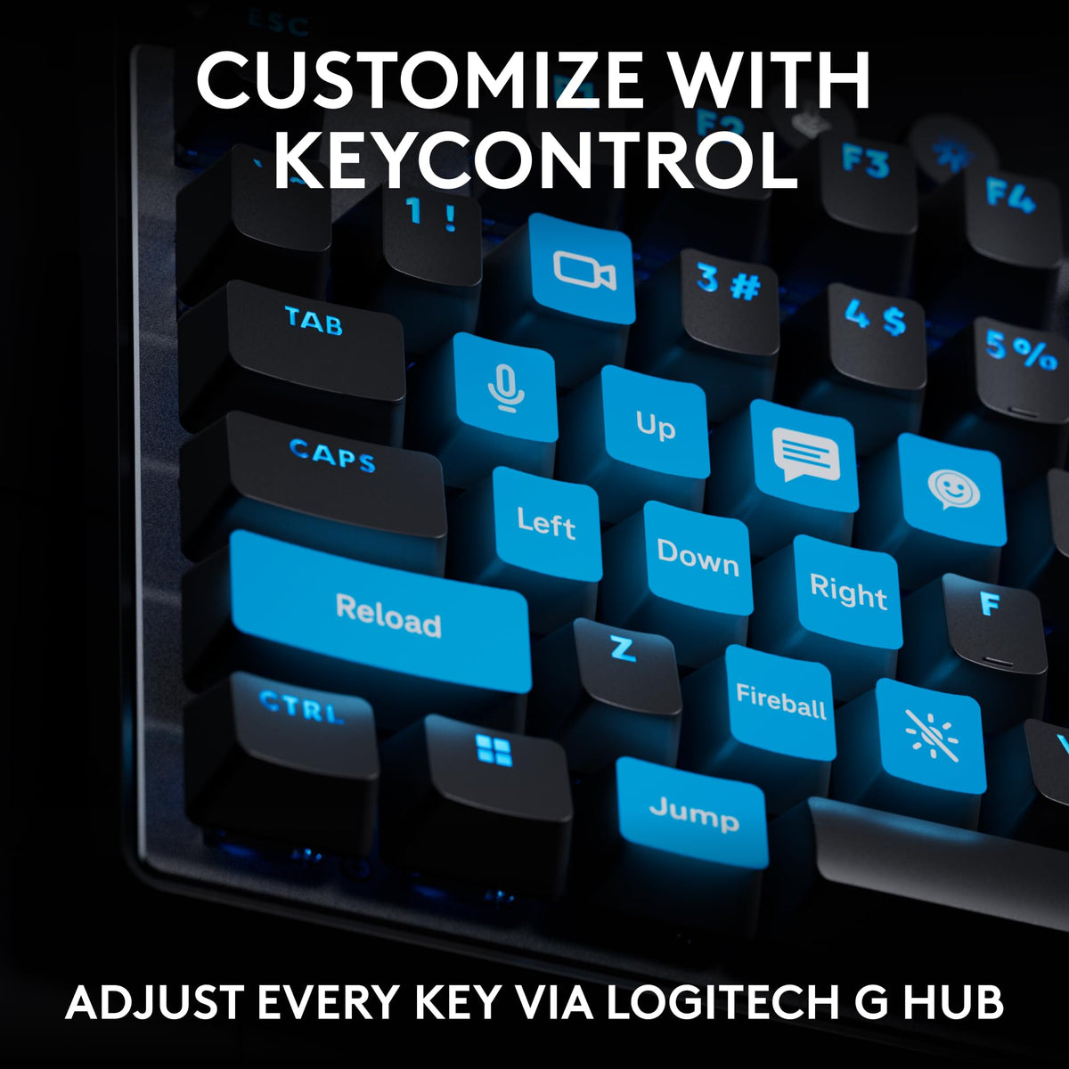 Logitech G Pro X TKL LIGHTSYNC RGB lighting responding to on-screen action.